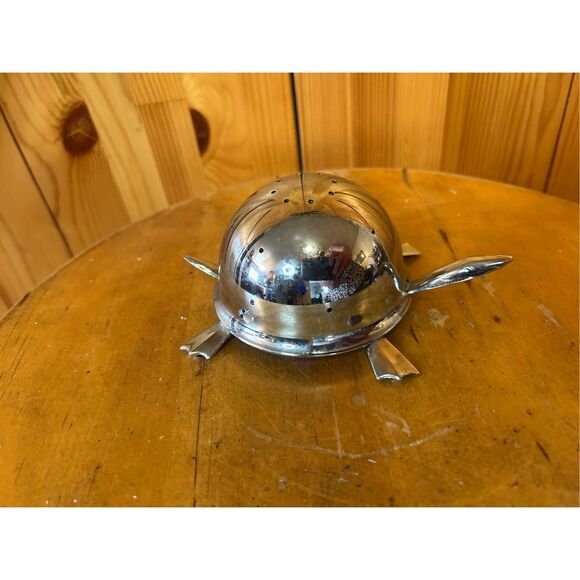 1970's Chrome MOCK TURTLE by IRVINWARE Figural Toothpick Hors D' Oeuvre SERVER ( - Picture 1 of 6